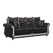 Black chenille middle eastern style traditional sofa by Casamode additional picture 3