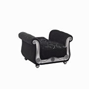 Black chenille middle eastern style traditional chair by Casamode additional picture 3