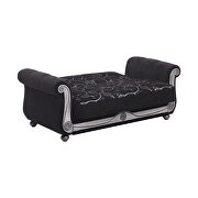 Black chenille middle eastern style traditional loveseat by Casamode additional picture 3
