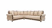 Middle eastern style reversible sectional sofa in beige chenille by Casamode additional picture 3