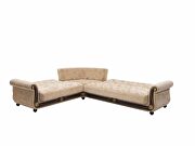 Middle eastern style reversible sectional sofa in beige chenille by Casamode additional picture 7