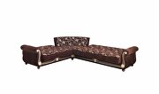 Middle eastern style reversible sectional sofa in brown chenille by Casamode additional picture 4