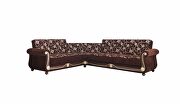 Middle eastern style reversible sectional sofa in brown chenille by Casamode additional picture 6