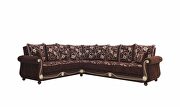 Middle eastern style reversible sectional sofa in brown chenille by Casamode additional picture 7