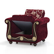 Burgundy chenille middle eastern style traditional sofa by Casamode additional picture 3