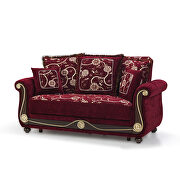Burgundy chenille middle eastern style traditional loveseat by Casamode additional picture 2