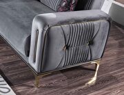 Gray microfiber sofa w/ gold legs by Casamode additional picture 3