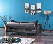 Gray microfiber sofa w/ gold legs by Casamode additional picture 5