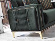 Green microfiber sofa w/ gold legs by Casamode additional picture 2
