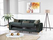 Green microfiber sofa w/ gold legs by Casamode additional picture 6