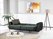 Green microfiber sofa w/ gold legs by Casamode additional picture 7