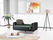 Green microfiber loveseat w/ gold legs by Casamode additional picture 3