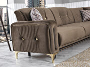 Brown reversible sectional w/ golden trim and legs by Casamode additional picture 5