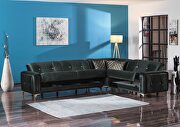 Green reversible sectional w/ golden trim and legs by Casamode additional picture 2