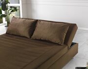 Queen size brown microfiber lift bed w/ storage by Casamode additional picture 8