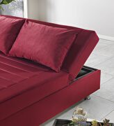 Queen size burgundy microfiber lift bed w/ storage by Casamode additional picture 7