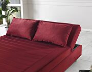 Queen size burgundy microfiber lift bed w/ storage by Casamode additional picture 8