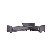 Reversible sleeper / storage sectional sofa in gray microfiber by Casamode additional picture 2