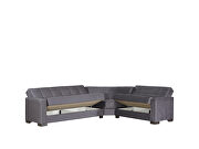 Reversible sleeper / storage sectional sofa in gray microfiber by Casamode additional picture 3