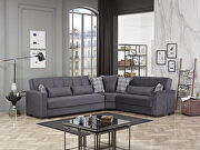 Reversible sleeper / storage sectional sofa in gray microfiber by Casamode additional picture 4