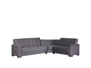 Reversible sleeper / storage sectional sofa in gray microfiber by Casamode additional picture 5