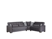 Reversible sleeper / storage sectional sofa in gray microfiber by Casamode additional picture 6