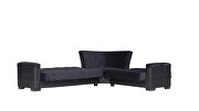 Reversible sleeper / storage sectional sofa in black pu/black fabric by Casamode additional picture 4