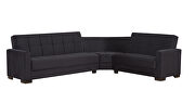 Reversible sleeper / storage sectional sofa in black microfiber by Casamode additional picture 3