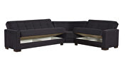 Reversible sleeper / storage sectional sofa in black microfiber by Casamode additional picture 4
