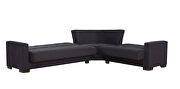 Reversible sleeper / storage sectional sofa in black microfiber by Casamode additional picture 5