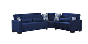 Reversible sleeper / storage sectional sofa in blue microfiber by Casamode additional picture 2