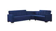 Reversible sleeper / storage sectional sofa in blue microfiber by Casamode additional picture 3