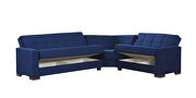 Reversible sleeper / storage sectional sofa in blue microfiber by Casamode additional picture 4
