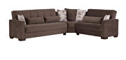 Reversible sleeper / storage sectional sofa in brown microfiber by Casamode additional picture 2
