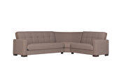 Reversible sleeper / storage sectional sofa in sugar brown fabric additional photo 2 of 3