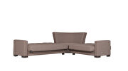 Reversible sleeper / storage sectional sofa in sugar brown fabric additional photo 4 of 3
