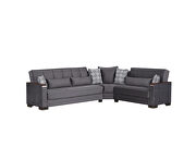 100% reversible sectional w/ wood arms in gray microfiber by Casamode additional picture 3
