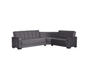 100% reversible sectional w/ wood arms in gray microfiber by Casamode additional picture 4