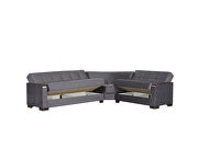 100% reversible sectional w/ wood arms in gray microfiber by Casamode additional picture 5