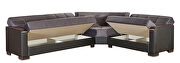 100% reversible sectional w/ wood arms in gray mf / black pu by Casamode additional picture 2