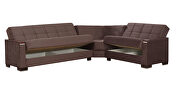 100% reversible sectional w/ wood arms in brown microfiber by Casamode additional picture 4