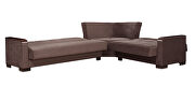 100% reversible sectional w/ wood arms in brown microfiber by Casamode additional picture 5