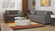 Casual style gray chenille sofa / sofa bed w/ storage by Casamode additional picture 4