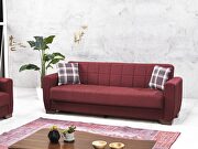 Casual style burgundy chenille sofa / sofa bed w/ storage by Casamode additional picture 2