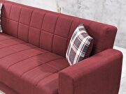 Casual style burgundy chenille sofa / sofa bed w/ storage by Casamode additional picture 3