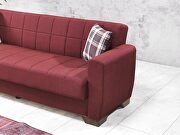 Casual style burgundy chenille sofa / sofa bed w/ storage by Casamode additional picture 4