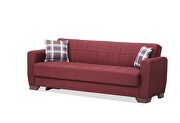 Casual style burgundy chenille sofa / sofa bed w/ storage by Casamode additional picture 5