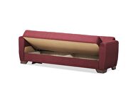 Casual style burgundy chenille sofa / sofa bed w/ storage by Casamode additional picture 6