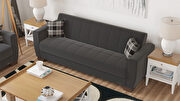 Casual style black chenille sofa / sofa bed w/ storage by Casamode additional picture 4
