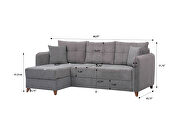 Chenille fabric casual style reversible sectional sofa by Casamode additional picture 6